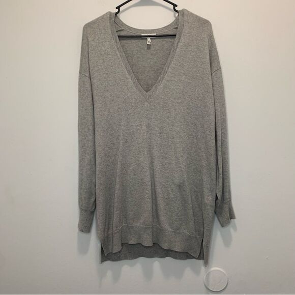 Joie Grey V Neck Cotton/Cashmere Sweater Size Small - Picture 1 of 6
